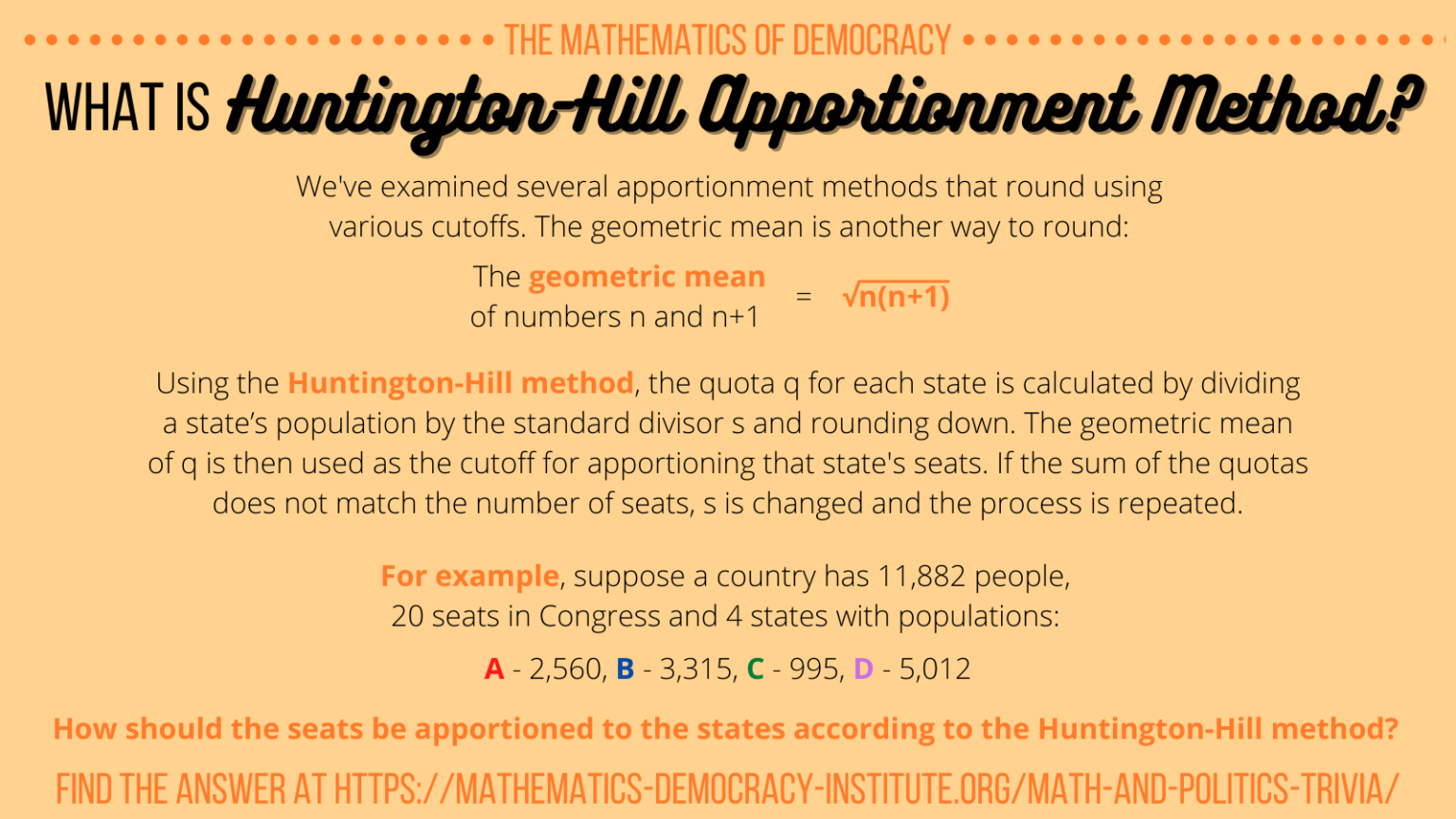 Apportionment - Institute for Mathematics and Democracy